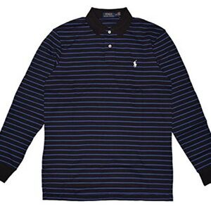Polo Ralph Lauren Men's Interlock Polo Shirt Stripe BLACK / BLUE Size 2XLT